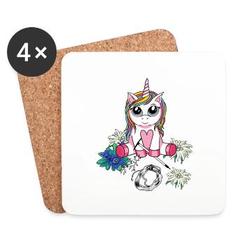 Alpen Unicorn Mountaineer Alpinisme Enfant descente en rappel - Dessous de verre (lot de 4) - blanc - Devant