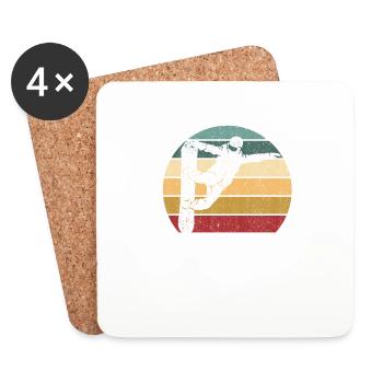 Vintage Sunset Snowboarding Silhouette - Dessous de verre (lot de 4) - blanc - Devant