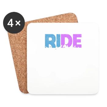 RIDE Snowboard Lovers Snowboarders Winter Sports - Coasters (set of 4) - white - Front