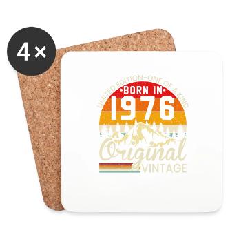 Unique in its kind born in 1976 Original vintage - Coasters (set of 4) - white - Front