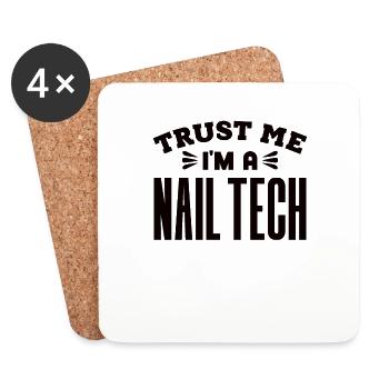 Nail Designer Ongles Nail Studio Cadeau - Dessous de verre (lot de 4) - blanc - Devant