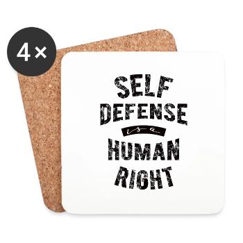 Krav Maga Selbstverteidigung Kampfsport Geschenk - Untersetzer (4er-Set) - Weiß - Vorne