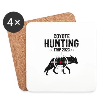 Coyote Hunter Design for Coyote Hunting - Coasters (set of 4) - white - Front
