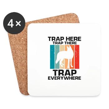Coyote Capture and Coyote Hunter Design - Coasters (set of 4) - white - Front
