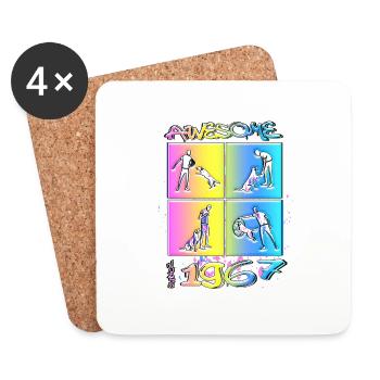 Awesome since 1967. Agility, Hundetraining - Coasters (set of 4) - white - Front