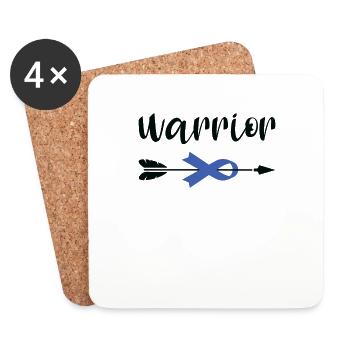 Warrior Ribbon as Awareness - Coasters (set of 4) - white - Front