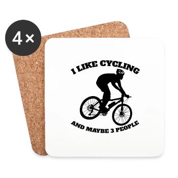 Bike Tour Bike Cycling Mountainbike Cycling - Coasters (set of 4) - white - Front