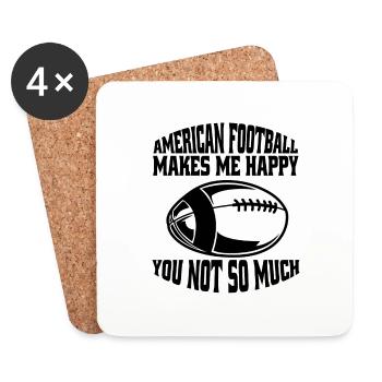 Entraîneur de football américain Fan de football - Dessous de verre (lot de 4) - blanc - Devant
