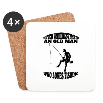 Fishing Fishing Fishing Fishing Hooks Anglers - Coasters (set of 4) - white - Front