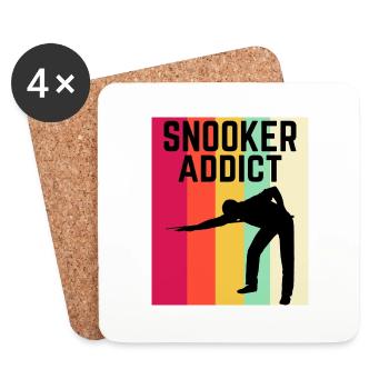 Snooker Addict Snooker Fan Colourful Snooker Lover - Coasters (set of 4) - white - Front
