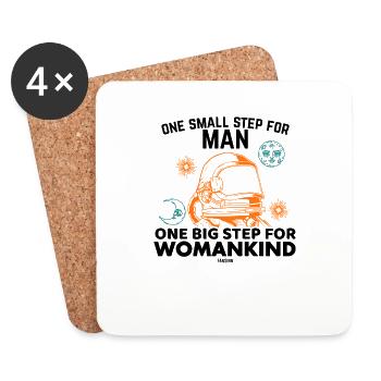 Space Astronomy Women Girl Moon - Coasters (set of 4) - white - Front
