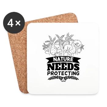 nature must be protected - Coasters (set of 4) - white - Front