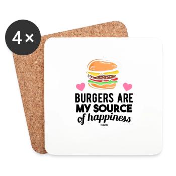 Hamburg fast food grill delicious - Coasters (set of 4) - white - Front