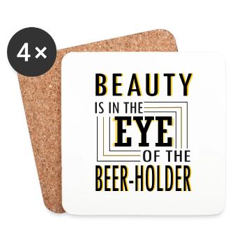 Beauty is in the eye of the Beer-holder - Coasters (set of 4) - white - Front