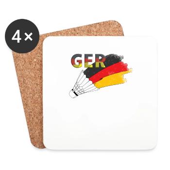 Allemagne Badminton - Dessous de verre (lot de 4) - blanc - Devant