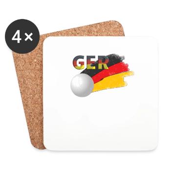 Allemagne Volley-ball - Dessous de verre (lot de 4) - blanc - Devant