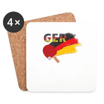 Allemagne Tennis de table - Dessous de verre (lot de 4) - blanc - Devant