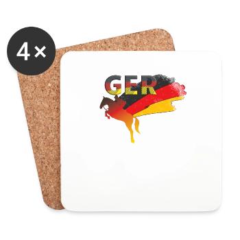 Allemagne Équitation - Dessous de verre (lot de 4) - blanc - Devant