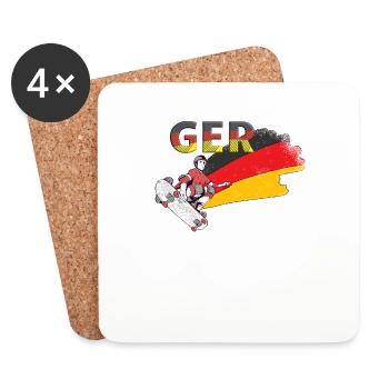 Allemagne Patinage - Dessous de verre (lot de 4) - blanc - Devant