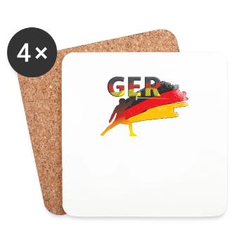 deutschland Fechten - Untersetzer (4er-Set) - Weiß - Vorne