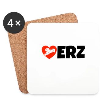 Erzgebirge Liebe Herz Haamit - Untersetzer (4er-Set) - Weiß - Vorne