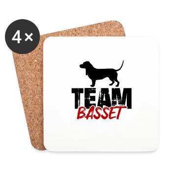 Team Bassett - Coasters (set of 4) - white - Front