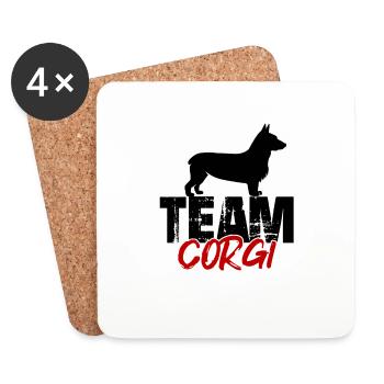 Team Corgi - Coasters (set of 4) - white - Front