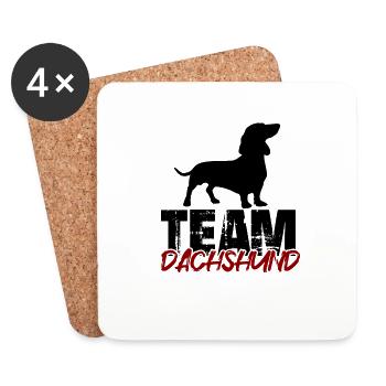 Team Dachshund - Coasters (set of 4) - white - Front