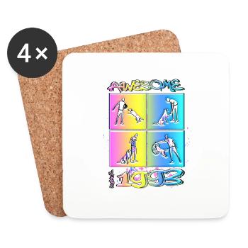 Awesome since 1993. Agility, Hundetraining - Coasters (set of 4) - white - Front