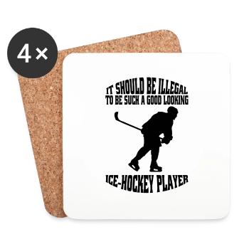Eishockey Geschenk Wintersport Eishockeyteam - Untersetzer (4er-Set) - Weiß - Vorne