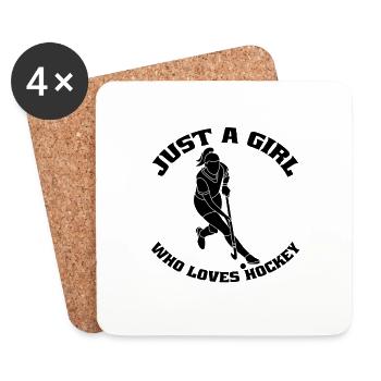 Joueur de hockey Hockey Floorball Filles Hockey sur gazon - Dessous de verre (lot de 4) - blanc - Devant