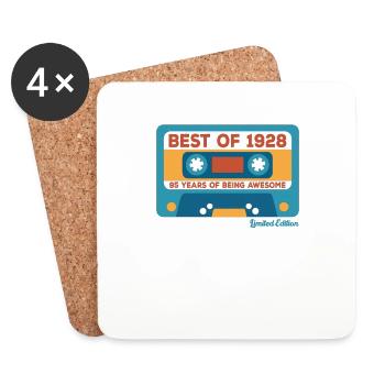 1928 Vintage Vintage Retro Geburtstagsgeschenk - Untersetzer (4er-Set) - Weiß - Vorne