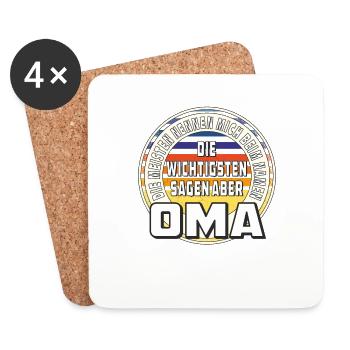 DIE WICHTIGSTEN SAGEN ABER OMA - Untersetzer (4er-Set) - Weiß - Vorne