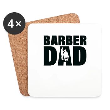 Job - Papa coiffeur - Dessous de verre (lot de 4) - blanc - Devant