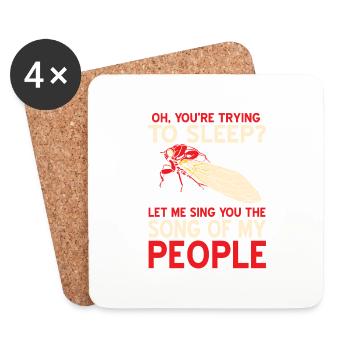 You're Trying To Sleep? Funny Noisy Cricket - Coasters (set of 4) - white - Front