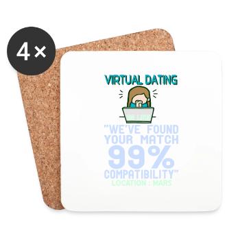 Virtual Dating Funny Compatibility Location Mars - Coasters (set of 4) - white - Front