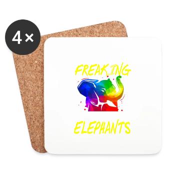 I Just Freaking Love Elephants Retro Punk Designs - Untersetzer (4er-Set) - Weiß - Vorne