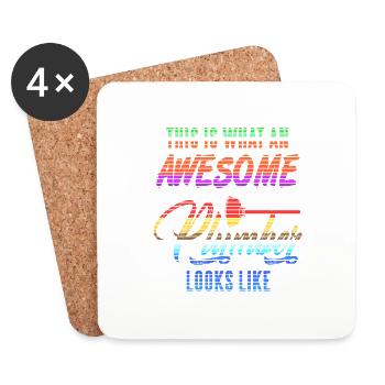 What An Awesome Plumber Looks Like Vapor Wave - Coasters (set of 4) - white - Front