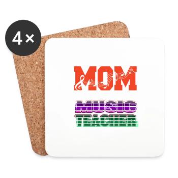 A MOM & A Music Teacher Nothing Scares Me Vapor - Coasters (set of 4) - white - Front