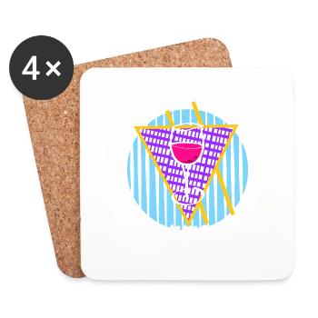 Life At Its Best Retro Wine Lover Vapor Wave - Coasters (set of 4) - white - Front