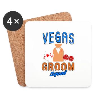 Vegas Groom Squad Retro Vegas Wedding T-Shirt - Untersetzer (4er-Set) - Weiß - Vorne