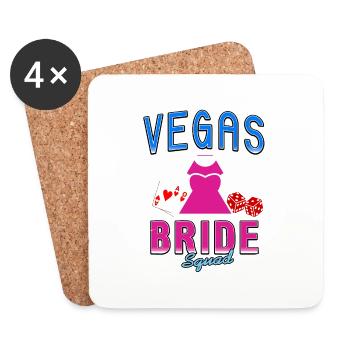 Vegas Bride Squad Retro Vegas Wedding T-Shirt - Untersetzer (4er-Set) - Weiß - Vorne