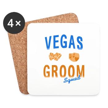 Cool Retro Vegas Groom Squad Vegas Wedding T-Shirt - Untersetzer (4er-Set) - Weiß - Vorne