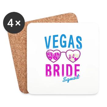 Mignon Retro Vegas Bride Squad Vegas T-shirt de mariage - Dessous de verre (lot de 4) - blanc - Devant
