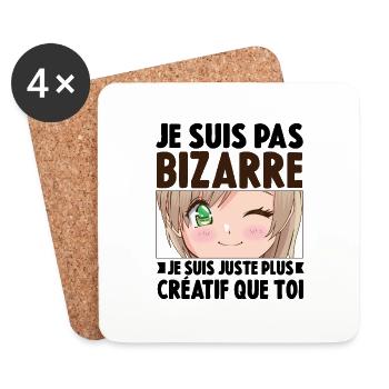 Je ne suis pas bizarre, je suis juste plus créatif - Dessous de verre (lot de 4) - blanc - Devant