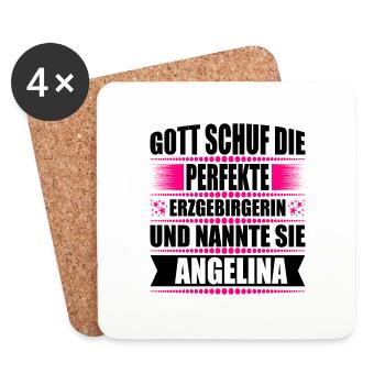 Erzgebirge Frau Namen Sachsen Angelina - Untersetzer (4er-Set) - Weiß - Vorne