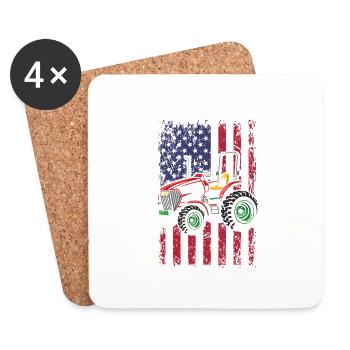 Amerikanische Flagge Local Farmers Design - Untersetzer (4er-Set) - Weiß - Vorne