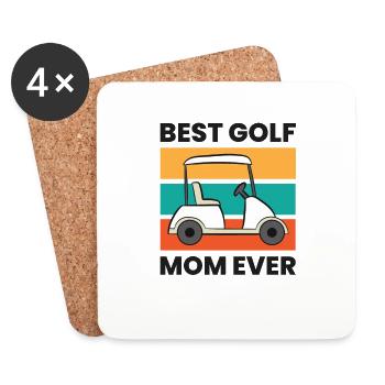Beste Golf Mom Ever Mama Mutter Lustig Golfing - Untersetzer (4er-Set) - Weiß - Vorne