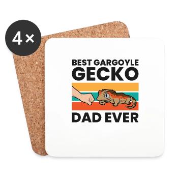 Bester Gargoyle Gecko Dad aller Zeiten - Untersetzer (4er-Set) - Weiß - Vorne