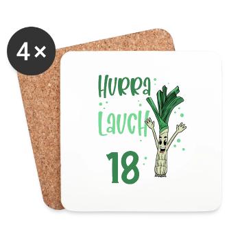 Hurra der Lauch wird 18 - Untersetzer (4er-Set) - Weiß - Vorne